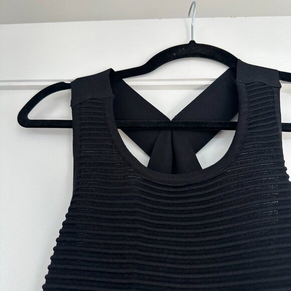 Jonathan Simkhai Ribbed Bodycon Midi Dress Criss-cross Open Back Sz Small Black - Picture 6 of 11